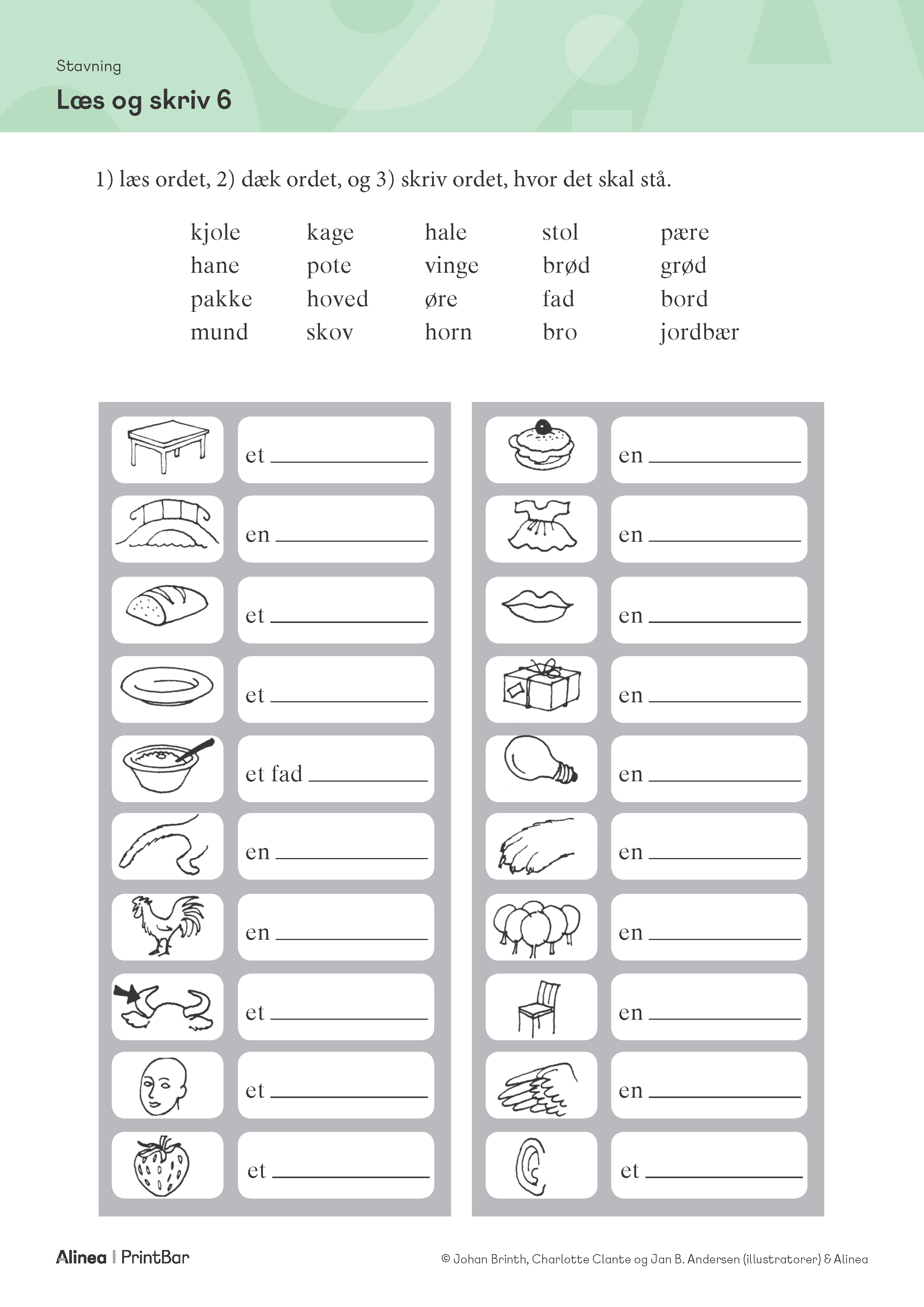 Læs og skriv 6 | Gratis opgave til print | PrintBar | PrintBar